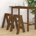 Tabourets lot de 2 marron miel 40x40x60 cm bois massif de pin - Photo n°2