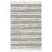 Tapis Chindi tissé à la main Coton 80x160cm Anthracite et blanc - Photo n°1