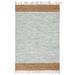 Tapis Chindi tissé à la main Cuir 160x230 cm Gris clair et brun - Photo n°1