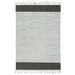 Tapis Chindi tissé à la main Cuir 160x230 cm Gris clair et noir - Photo n°1