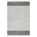 Tapis Chindi tissé à la main Cuir 80 x 160 cm Gris - Photo n°1