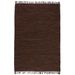 Tapis Chindi tissé à la main Cuir 80 x 160 cm Marron - Photo n°1