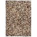Tapis Cuir véritable Patchwork 160 x 230 cm Carré Marron/Blanc - Photo n°1
