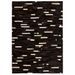 Tapis Cuir véritable Patchwork 160 x 230 cm Rayures Noir/Blanc - Photo n°1