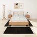 Tapis de lit Shaggy Poils longs 3 pcs Noir - Photo n°1