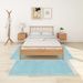 Tapis de lit Shaggy Poils longs 3 pcs Turquoise - Photo n°1
