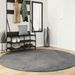 Tapis HUARTE à poils courts doux et lavable anthracite Ø 200 cm - Photo n°2