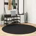 Tapis HUARTE à poils courts doux et lavable noir Ø 160 cm - Photo n°2