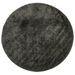 Tapis ISTAN à poils longs aspect brillant anthracite Ø 80 cm - Photo n°1