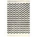 Tapis Kilim Coton 160 x 230 cm avec motif noir/blanc - Photo n°1