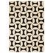Tapis moderne Design géométrique 80 x 150 cm Beige / Noir - Photo n°1