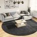 Tapis shaggy à poils longs moderne anthracite Ø 280 cm - Photo n°2