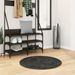 Tapis shaggy à poils longs moderne anthracite Ø 80 cm - Photo n°2