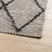 Tapis shaggy à poils longs moderne beige anthracite 120x120 cm - Photo n°4