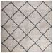 Tapis shaggy à poils longs moderne beige anthracite 160x160 cm - Photo n°1