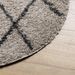 Tapis shaggy à poils longs moderne beige et anthracite Ø 120 cm - Photo n°4