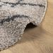 Tapis shaggy à poils longs moderne beige et anthracite Ø 120 cm - Photo n°6