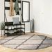 Tapis shaggy à poils longs moderne beige et anthracite Ø 200 cm - Photo n°2