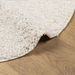 Tapis shaggy à poils longs moderne crème Ø 120 cm - Photo n°6