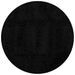 Tapis shaggy à poils longs moderne noir Ø 120 cm - Photo n°1