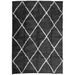 Tapis shaggy à poils longs moderne noir et crème 160x230 cm - Photo n°1