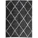 Tapis shaggy à poils longs moderne noir et crème 200x280 cm - Photo n°1