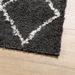 Tapis shaggy à poils longs moderne noir et crème 240x240 cm - Photo n°4