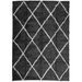 Tapis shaggy à poils longs moderne noir et crème 240x340 cm - Photo n°1