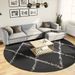 Tapis shaggy à poils longs moderne noir et crème Ø 280 cm - Photo n°2