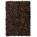 Tapis shaggy Cuir véritable 120 x 170 cm Marron - Photo n°1