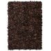 Tapis shaggy Cuir véritable 190 x 280 cm Marron - Photo n°1