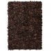 Tapis shaggy Cuir véritable 80 x 160 cm Marron - Photo n°1