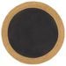 Tapis tressé Noir et naturel 90 cm Jute et coton Rond - Photo n°1