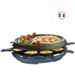 TEFAL RE310401 Colormania Raclette 3 en 1, 8 coupelles, Appareil a raclette grill et crepe, Revetement antiadhésif, bleu acier - Photo n°1