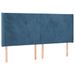Tête de lit à LED Bleu foncé 203x16x118/128 cm Velours - Photo n°1