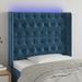 Tête de lit à LED Bleu foncé 93x16x118/128 cm Velours - Photo n°1