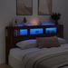 Tête de lit à LED chêne marron 200x18,5x103,5cm bois ingénierie - Photo n°12