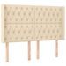 Tête de lit à LED Crème 147x16x118/128 cm Tissu - Photo n°1