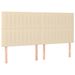 Tête de lit à LED Crème 180x5x118/128 cm Tissu - Photo n°1