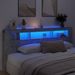 Tête de lit à LED gris béton 220x18,5x103,5cm bois d'ingénierie - Photo n°1