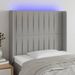 Tête de lit à LED Gris clair 103x16x118/128 cm Tissu - Photo n°1
