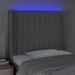 Tête de lit à LED Gris clair 103x16x118/128 cm Tissu - Photo n°4