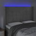 Tête de lit à LED Gris clair 147x16x118/128 cm Velours - Photo n°4
