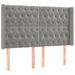 Tête de lit à LED Gris clair 147x16x118/128 cm Velours - Photo n°1