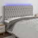 Tête de lit à LED Gris clair 200x7x118/128 cm Tissu - Photo n°1