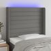 Tête de lit à LED Gris foncé 103x16x118/128 cm Tissu - Photo n°1