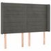 Tête de lit à LED Gris foncé 147x16x118/128 cm Velours - Photo n°1