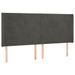 Tête de lit à LED Gris foncé 163x16x118/128 cm Velours - Photo n°1