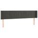 Tête de lit à LED Gris foncé 163x16x78/88 cm Velours - Photo n°1