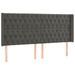 Tête de lit à LED Gris foncé 183x16x118/128 cm Velours - Photo n°1